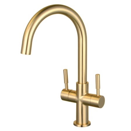 Kingston Brass Concord 1.2 GPM Vessel Single Hole Bathroom Faucet Brushed Brass