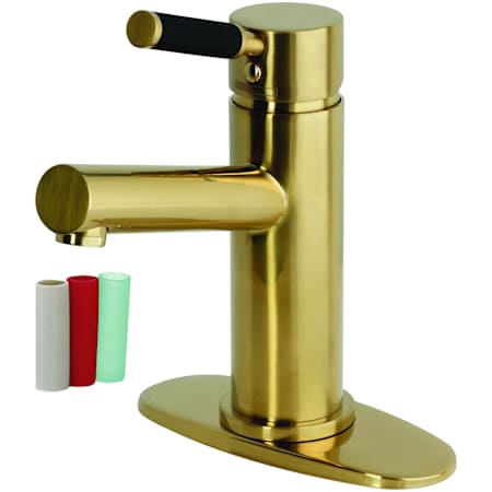 Kingston Brass Kaiser 1.2 GPM Single Hole Bathroom Faucet with Pop-Up Drain Assembly Brushed Brass