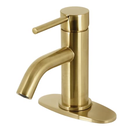 Kingston Brass Concord 1.2 GPM Single Hole Bathroom Faucet with Pop-Up Drain Assembly Brushed Brass