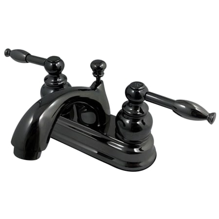 Kingston Brass Water Onyx 1.2 GPM Centerset Bathroom Faucet with Pop-Up Drain Assembly Black Onyx