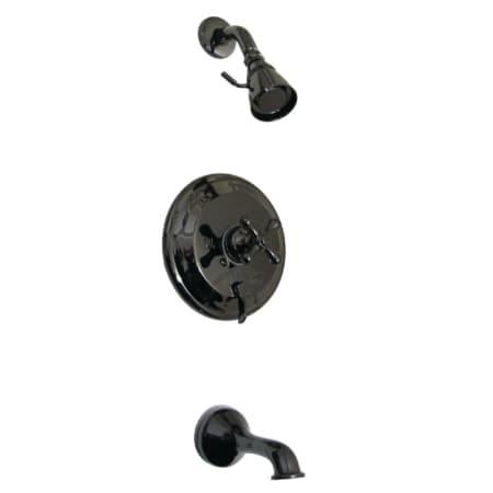 Kingston Brass Water Onyx Tub and Shower Trim Package with 1.8 GPM Single Function Shower Head Black Stainless Steel