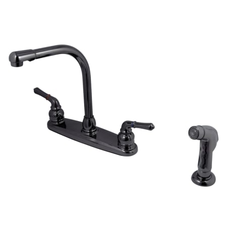 Kingston Brass Water Onyx 1.8 GPM Standard Kitchen Faucet - Includes Side Spray Black Stainless Steel