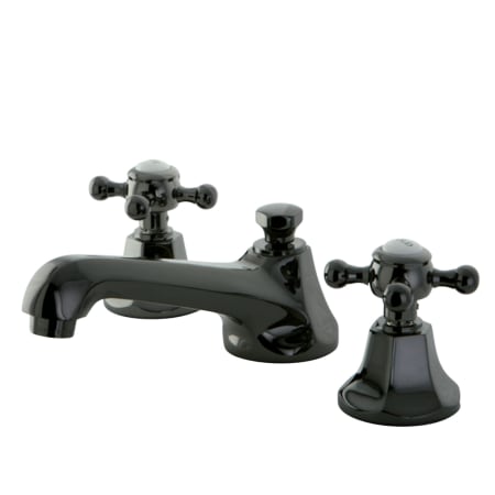 Kingston Brass Water Onyx 1.2 GPM Widespread Bathroom Faucet with Pop-Up Drain Assembly Black Onyx