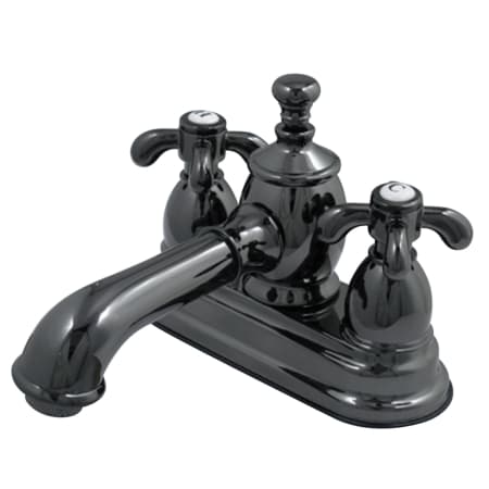 Kingston Brass Water Onyx 1.2 GPM Centerset Bathroom Faucet with Pop-Up Drain Assembly Black Nickel