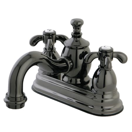 Kingston Brass Water Onyx 1.2 GPM Centerset Bathroom Faucet with Pop-Up Drain Assembly Black Nickel