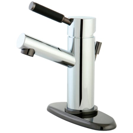 Kingston Brass Water Onyx 1.2 GPM Single Hole Bathroom Faucet with Pop-Up Drain Assembly Black Onyx