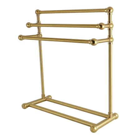 Kingston Brass Maximilien 3 Bar Towel Stand Brushed Brass