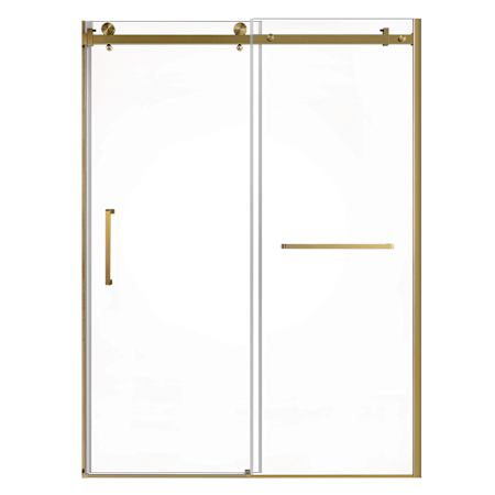 Kingston Brass Prato 76" High x 2-5/16" Left Handed Wide Sliding Frameless Shower Door with Tempered Glass Brushed Brass