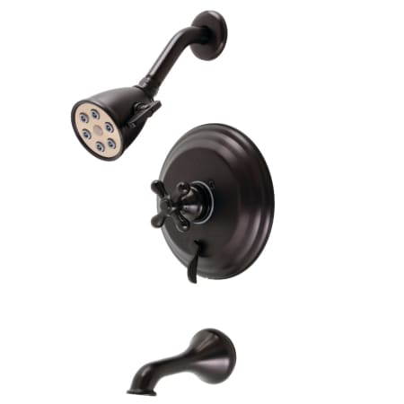 Kingston Brass Tub and Shower Trim Package With 1.8 GPM Single Function Shower Head with Cross Handle Oil Rubbed Bronze