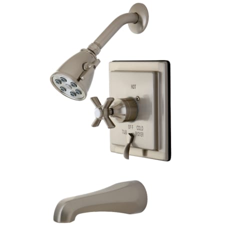 Kingston Brass Millennium Tub and Shower Trim Package with 1.8 GPM Single Function Shower Head Brushed Nickel
