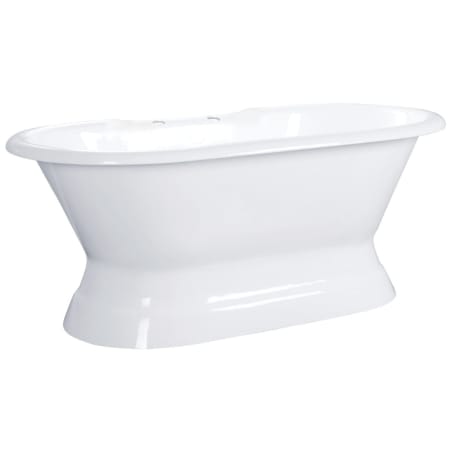 Kingston Brass Aqua Eden 66" Free Standing Cast Iron Tub with 7" Faucet Drillings White