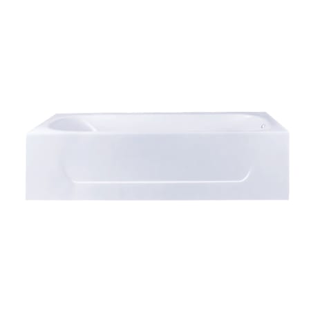 Kingston Brass Aqua Eden 60" Three Wall Alcove Cast Iron Soaking Tub with Right Drain and Overflow White