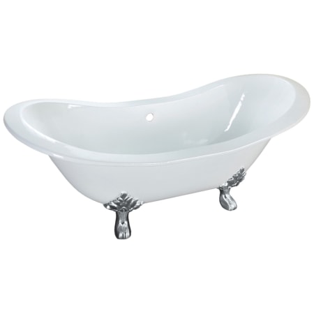 Kingston Brass Aqua Eden 61" Clawfoot Cast Iron Tub White / Polished Chrome
