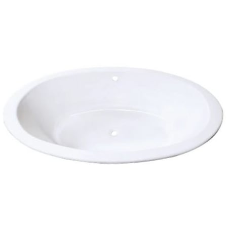 Kingston Brass Aqua Eden 65" Drop In Cast Iron Soaking Tub with Center Drain and Overflow White