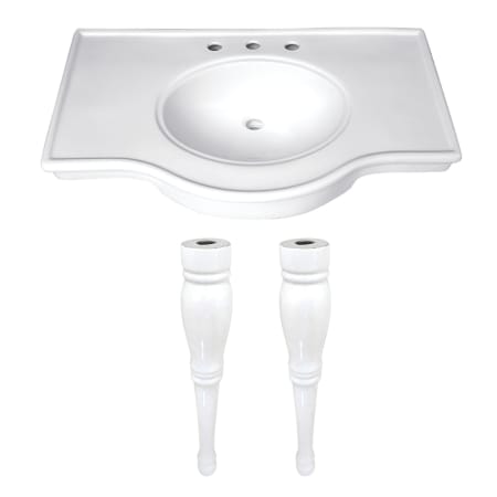 Kingston Brass Templeton 37" Wide Ceramic Console Sink White