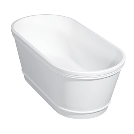 Kingston Brass Arcticstone 60" Free Standing Solid Surface Soaking Tub with Center Drain, Drain Assembly, and Overflow Glossy White / Matte White