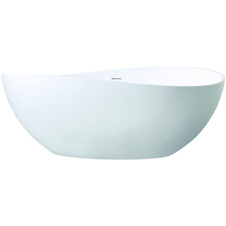 Kingston Brass Arcticstone 63" Free Standing Solid Surface Soaking Tub with Center Drain, Drain Assembly, and Overflow Matte White