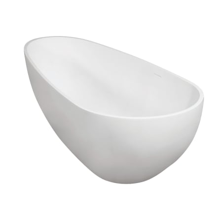 Kingston Brass Arcticstone 72" Free Standing Solid Surface Soaking Tub with Center Drain, Drain Assembly, and Overflow Glossy White / Matte White