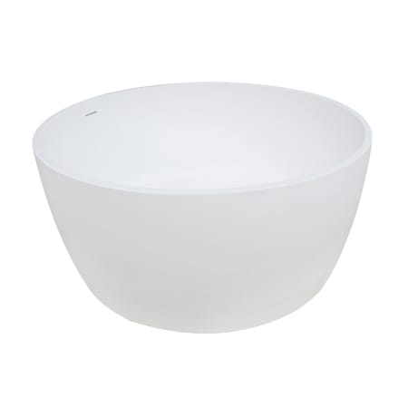 Kingston Brass Arcticstone 52" Free Standing Solid Surface Soaking Tub with Center Drain Assembly and Overflow - Includes Tub Filler Matte White