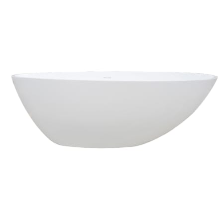 Kingston Brass Arcticstone 63" Free Standing Solid Surface Soaking Tub with Reversible Drain Assembly and Overflow Matte White