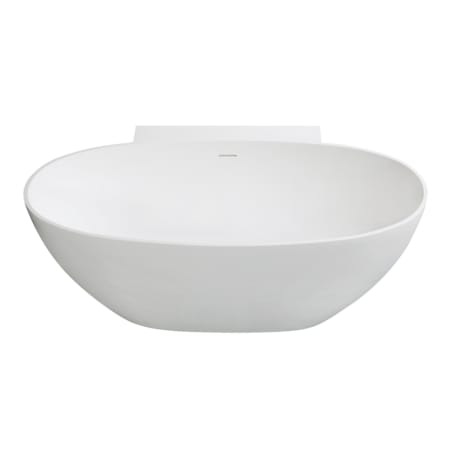 Kingston Brass Aqua Eden Acrticstone 63-Inch Solid Surface Freestanding Tub with Drain Matte White