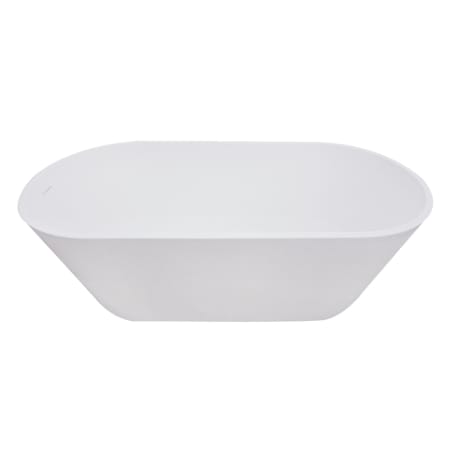 Kingston Brass Arcticstone 67" Free Standing Solid Surface Soaking Tub with Reversible Drain Assembly and Overflow Matte White