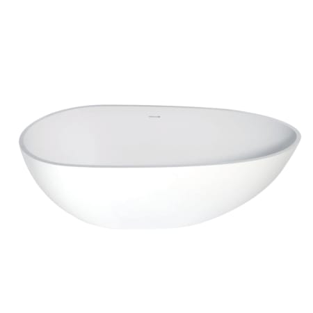Kingston Brass Aqua Eden 67" Free Standing Engineered Stone Soaking Tub with Center Drain, Drain Assembly, and Overflow Matte White