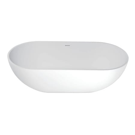 Kingston Brass Aqua Eden 70" Free Standing Engineered Stone Soaking Tub with Center Drain, Drain Assembly, and Overflow Matte White