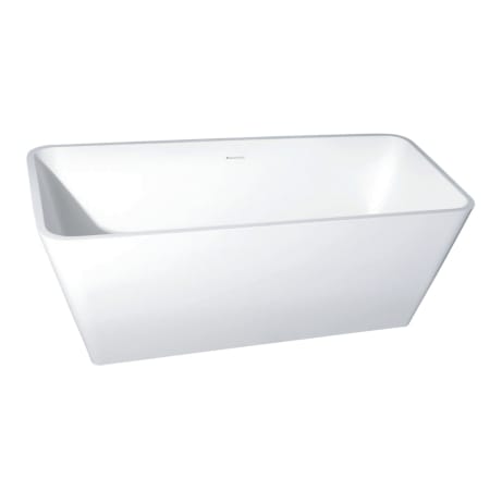 Kingston Brass Aqua Eden 59" Free Standing Engineered Stone Soaking Tub with Center Drain, Drain Assembly, and Overflow Matte White