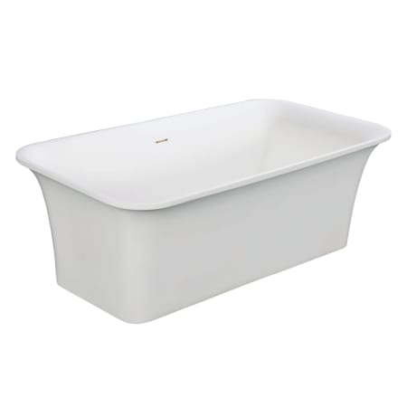Kingston Brass Arcticstone 67" Free Standing Solid Surface Soaking Tub with Center Drain, Drain Assembly, and Overflow Matte White