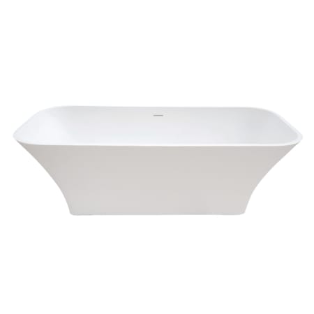 Kingston Brass Arcticstone 67" Free Standing Solid Surface Soaking Tub with Center Drain Assembly and Overflow Matte White
