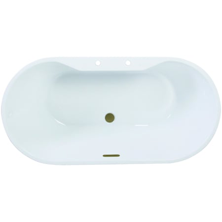 Kingston Brass Aqua Eden 66" Free Standing Acrylic Soaking Tub with Front Drain, Drain Assembly, Faucet Drillings, and Overflow White / Antique Brass