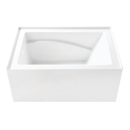 Kingston Brass Oriel 48" Three Wall Alcove Acrylic Soaking Tub with Left Drain and Overflow Glossy White