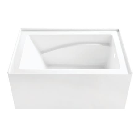 Kingston Brass Oriel 48" Three Wall Alcove Acrylic Soaking Tub with Right Drain and Overflow Glossy White