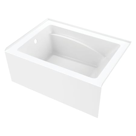 Kingston Brass Ambry 48" Three Wall Alcove Acrylic Soaking Tub with Left Drain and Overflow Glossy White