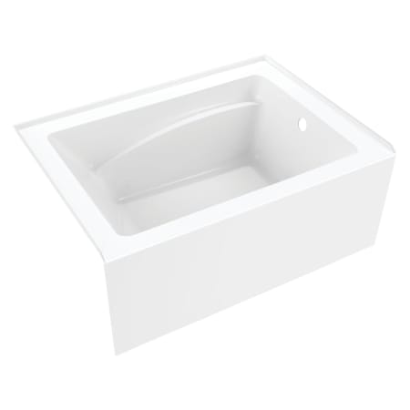Kingston Brass Ambry 48" Three Wall Alcove Acrylic Soaking Tub with Right Drain and Overflow Glossy White