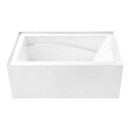 Kingston Brass Oriel 54" Three Wall Alcove Acrylic Soaking Tub with Left Drain and Overflow Glossy White