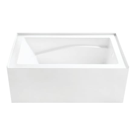 Kingston Brass Oriel 54" Three Wall Alcove Acrylic Soaking Tub with Right Drain and Overflow Glossy White