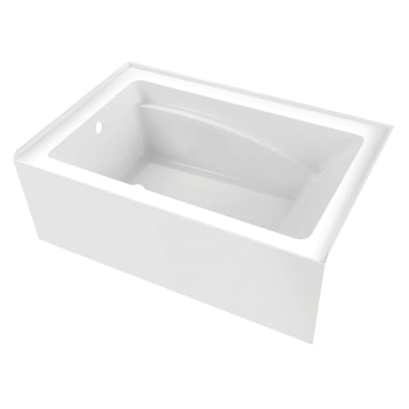 Kingston Brass Aqua Eden 54" Three Wall Alcove Acrylic Soaking Tub with Left Drain and Overflow Glossy White