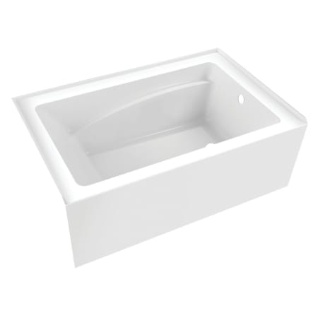 Kingston Brass Aqua Eden 54" Three Wall Alcove Acrylic Soaking Tub with Right Drain and Overflow Glossy White