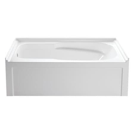 Kingston Brass Oriel 60" Three Wall Alcove Acrylic Soaking Tub with Left Drain, and Overflow White