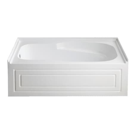 Kingston Brass Oriel 60" Three Wall Alcove Acrylic Soaking Tub with Left Drain, and Overflow White