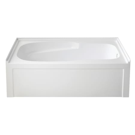 Kingston Brass Oriel 60" Three Wall Alcove Acrylic Soaking Tub with Right Drain, and Overflow White