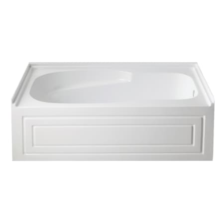 Kingston Brass Oriel 60" Three Wall Alcove Acrylic Soaking Tub with Right Drain, and Overflow White