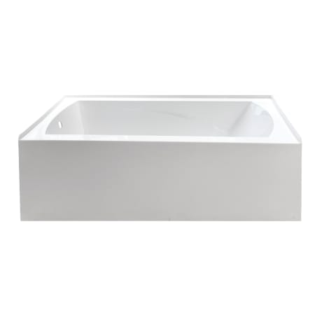 Kingston Brass Oriel 60" Three Wall Alcove Acrylic Soaking Tub with Left Drain, and Overflow White