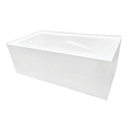 Kingston Brass Aqua Eden 60" Two Wall Acrylic Soaking Tub with Left Drain White