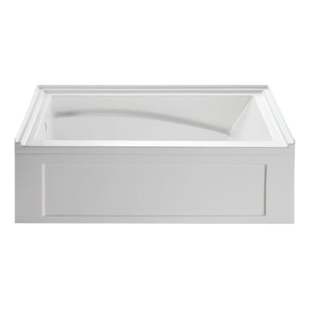 Kingston Brass Oriel 60" Three Wall Alcove Acrylic Soaking Tub with Left Drain, and Overflow White