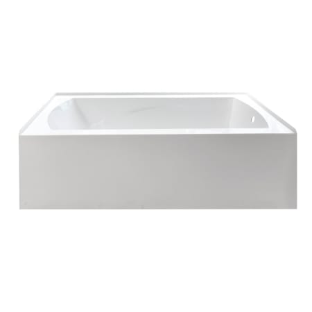 Kingston Brass Oriel 60" Three Wall Alcove Acrylic Soaking Tub with Right Drain, and Overflow White