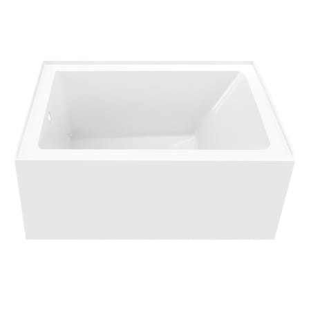 Kingston Brass Ambry 48" Three Wall Alcove Acrylic Soaking Tub with Left Drain and Overflow Glossy White