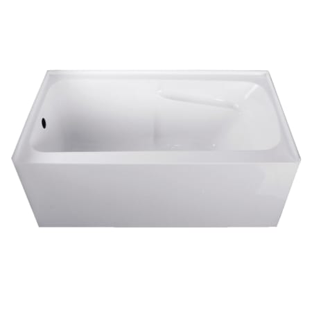 Kingston Brass Aqua Eden 54" Three Wall Alcove Acrylic Soaking Tub with Left Drain and Arm Rest White